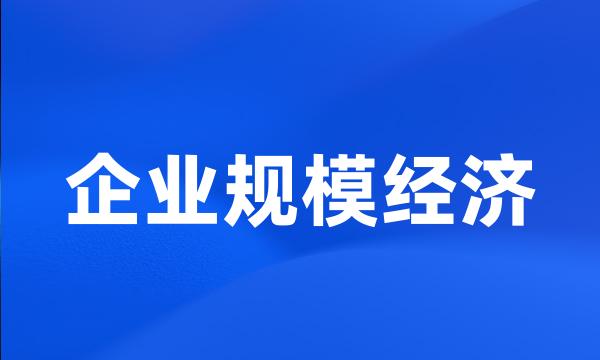 企业规模经济