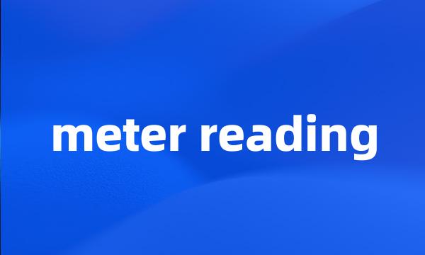 meter reading