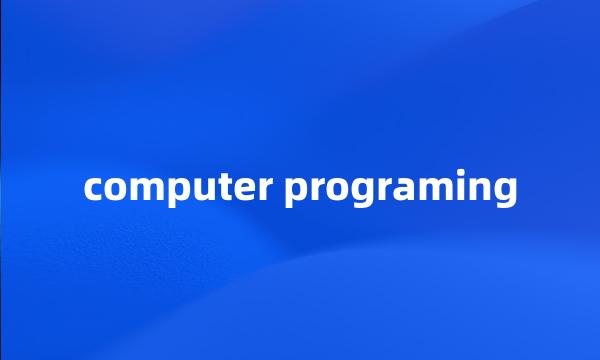 computer programing