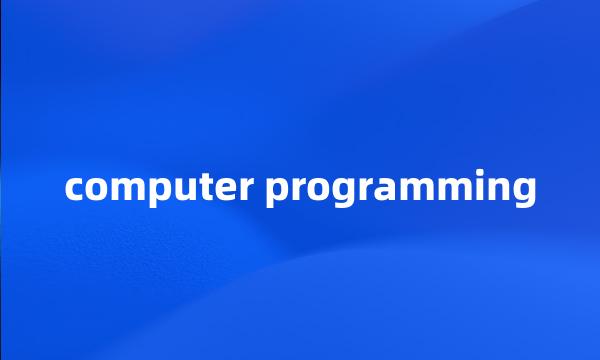 computer programming