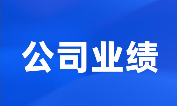 公司业绩