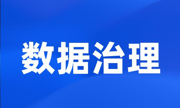 数据治理