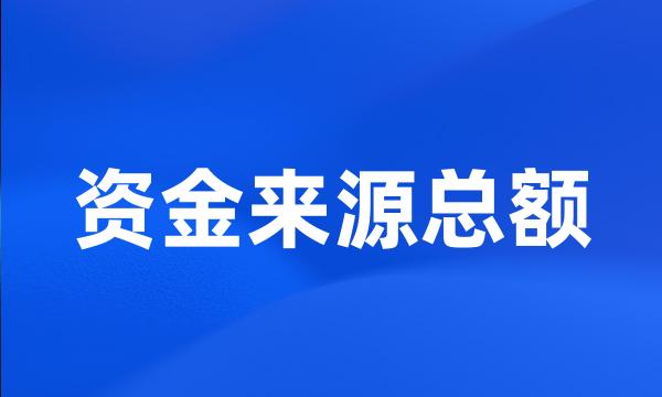 资金来源总额