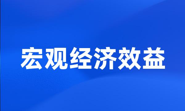 宏观经济效益