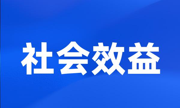 社会效益