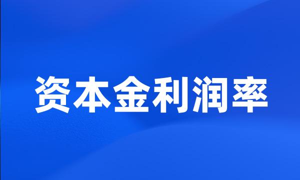 资本金利润率