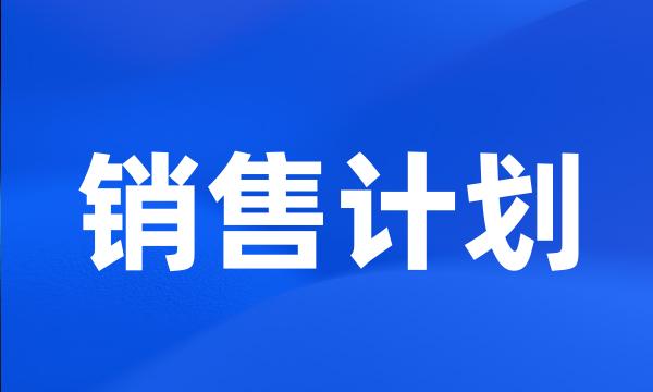 销售计划