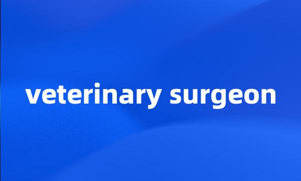 veterinary surgeon