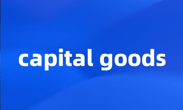 capital goods