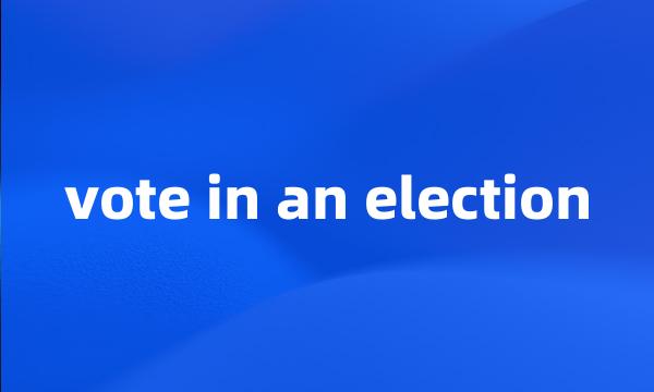 vote in an election