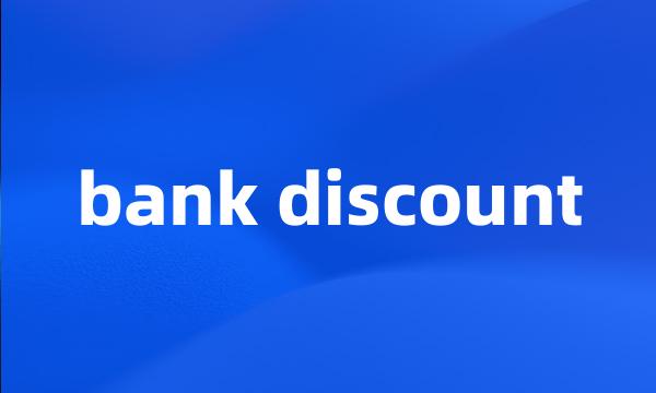 bank discount