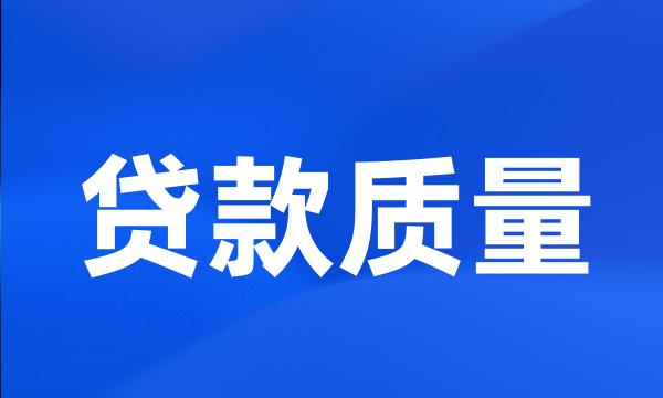 贷款质量