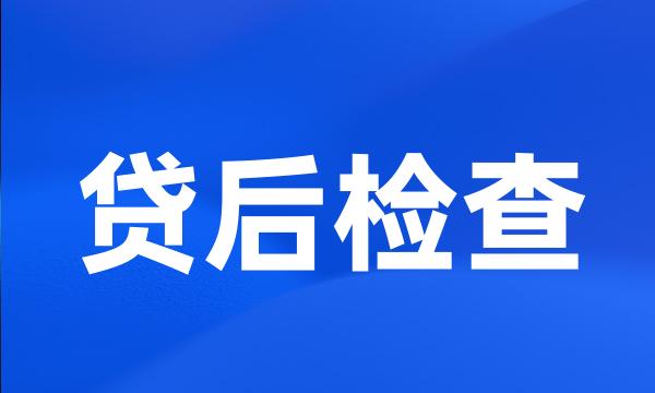 贷后检查