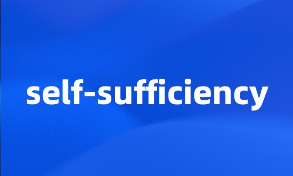 self-sufficiency