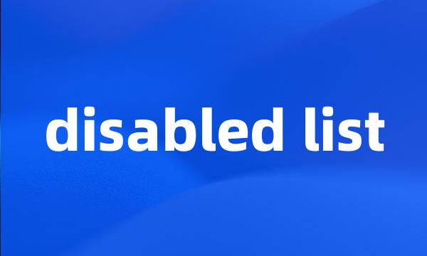 disabled list