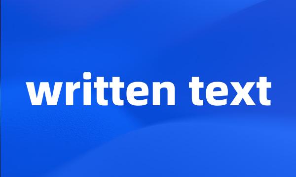 written text