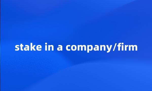 stake in a company/firm