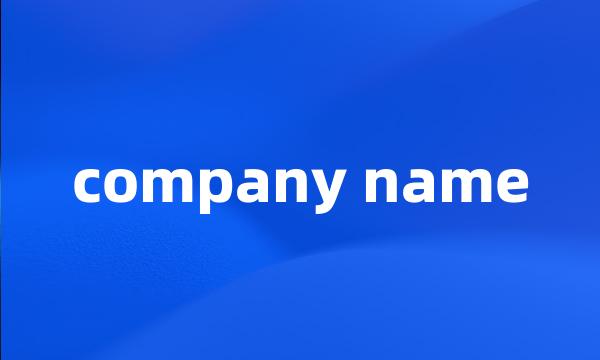 company name