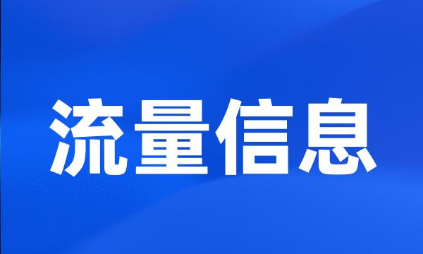 流量信息