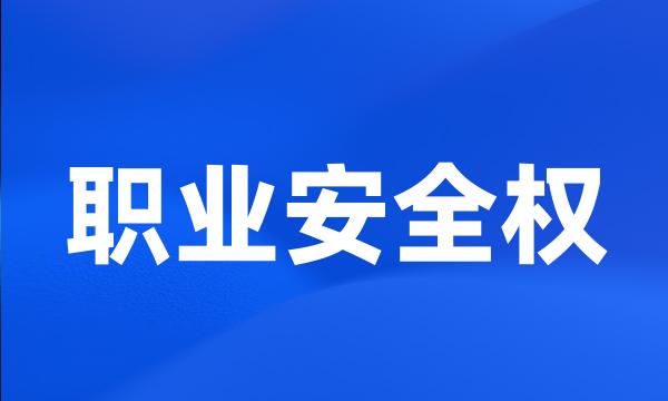 职业安全权