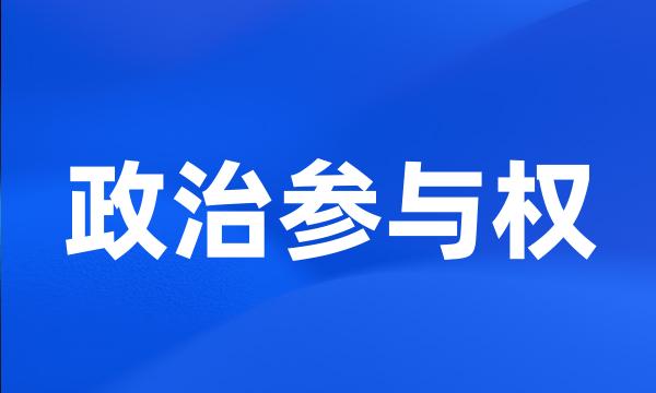 政治参与权