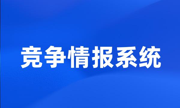 竞争情报系统