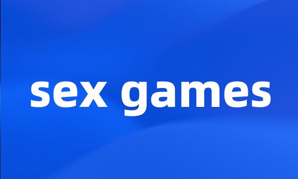 sex games