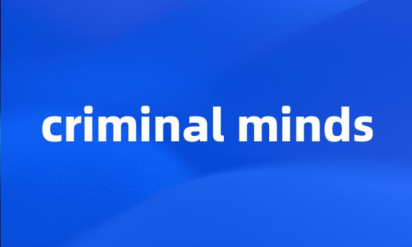 criminal minds