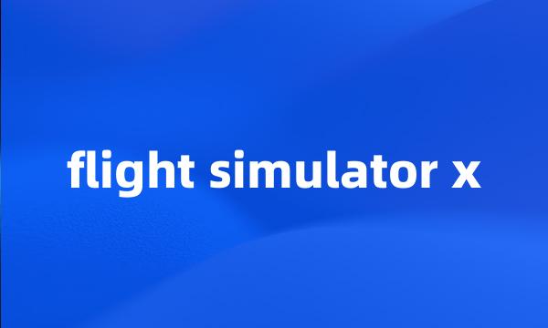 flight simulator x