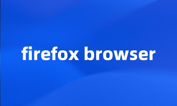 firefox browser