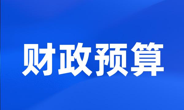 财政预算