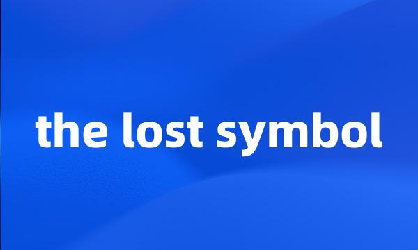 the lost symbol