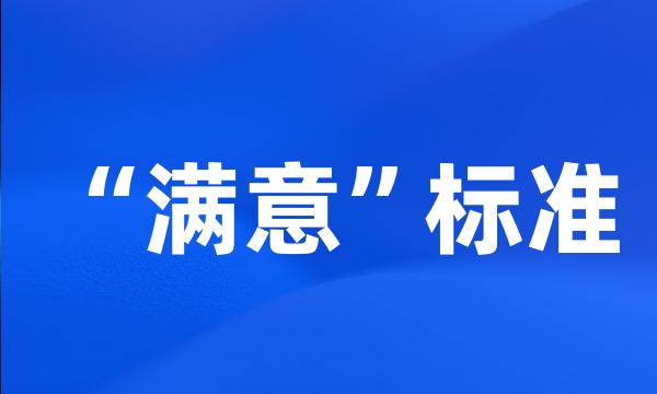 “满意”标准