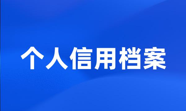 个人信用档案