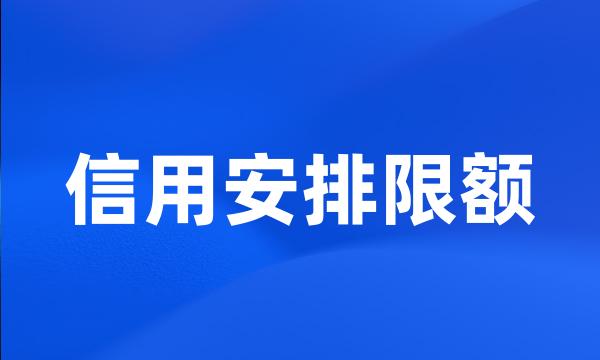 信用安排限额