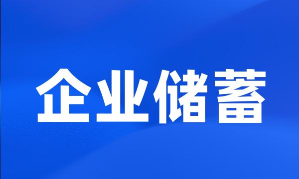 企业储蓄