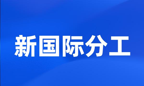 新国际分工