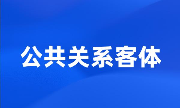 公共关系客体