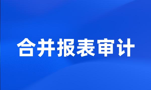 合并报表审计