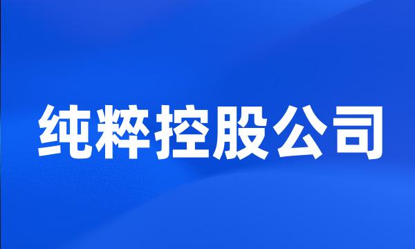 纯粹控股公司