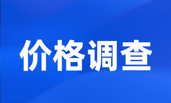 价格调查