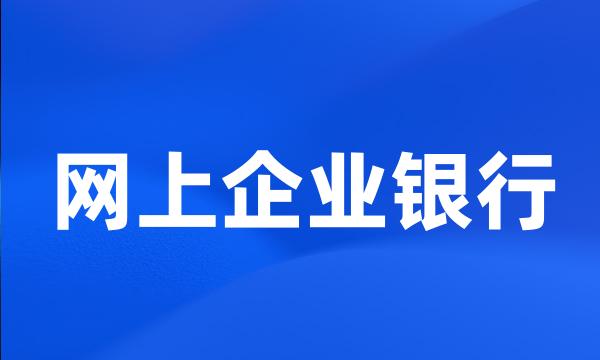 网上企业银行