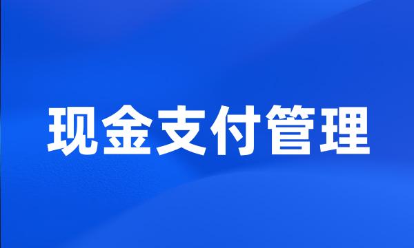 现金支付管理