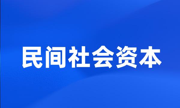 民间社会资本