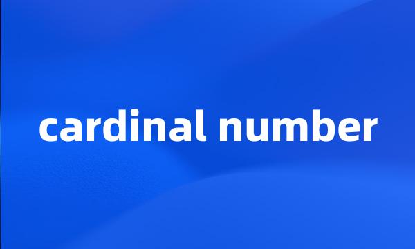 cardinal number