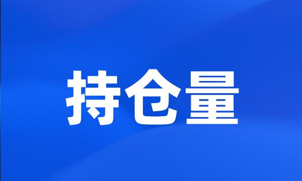 持仓量