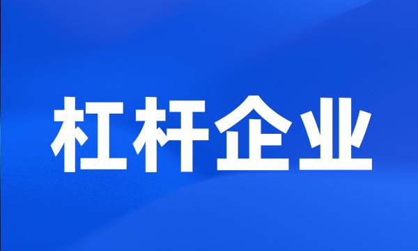 杠杆企业