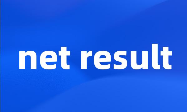 net result