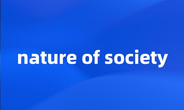 nature of society