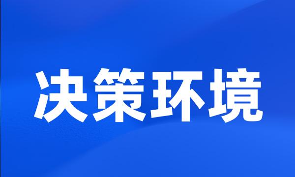 决策环境